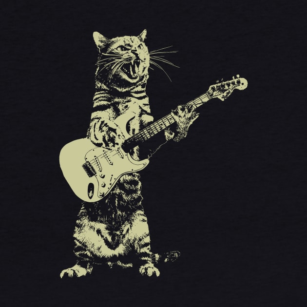 Cat playing guitar by kumtulmabur